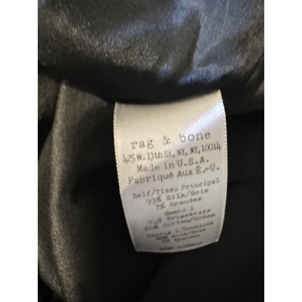 Rag & Bone Dress 6 Black Stretch Silk Rich Drape Pleat Trim - Picture 13 of 15